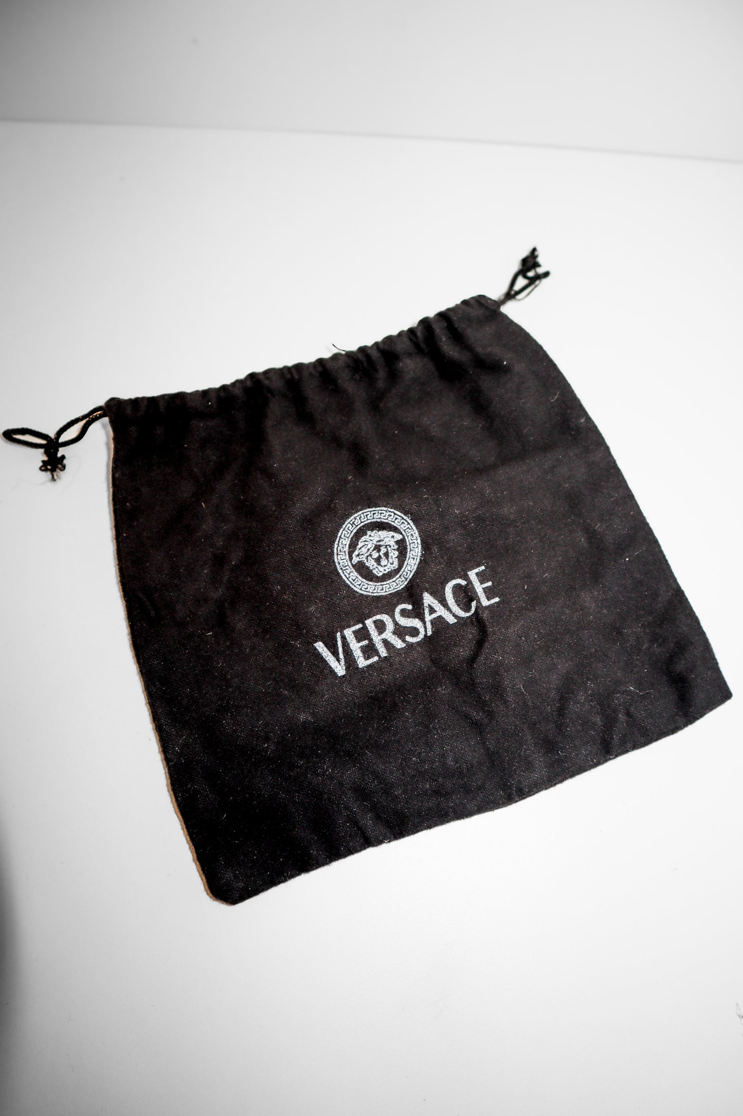 1990's Versace Black Calfskin Round Medusa Bag
