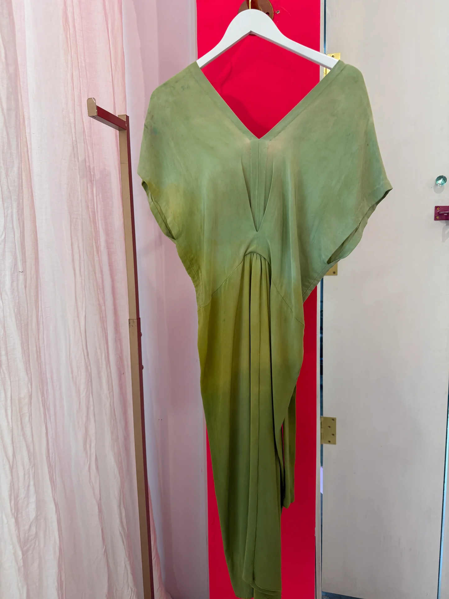 Hand Dyed Embroidered Green Dress