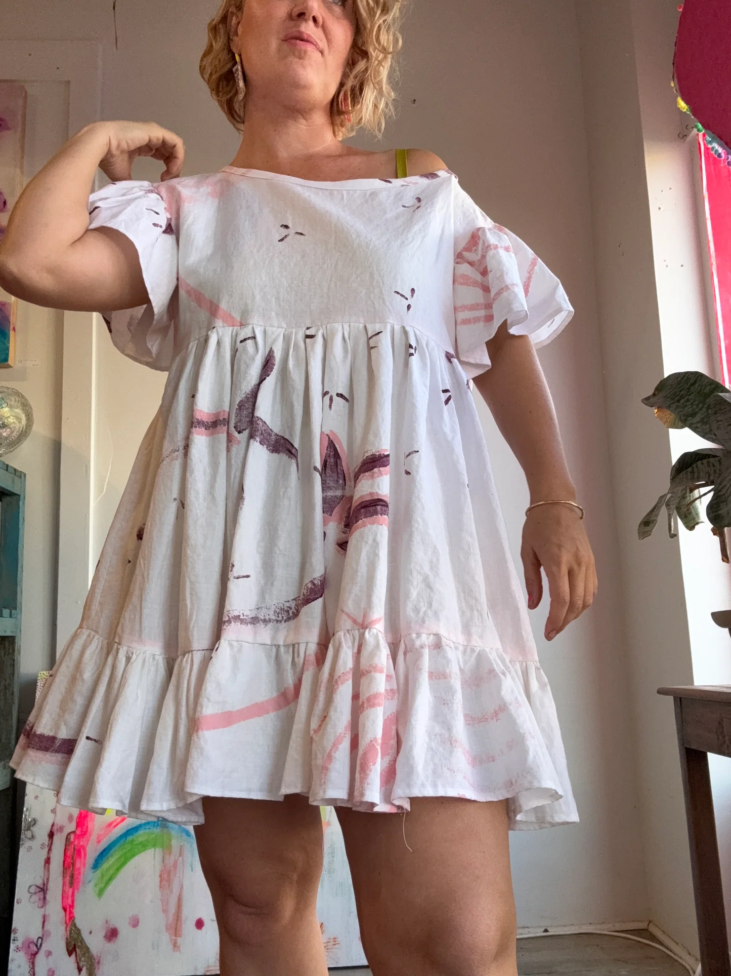 Hand Painted Linen Dress