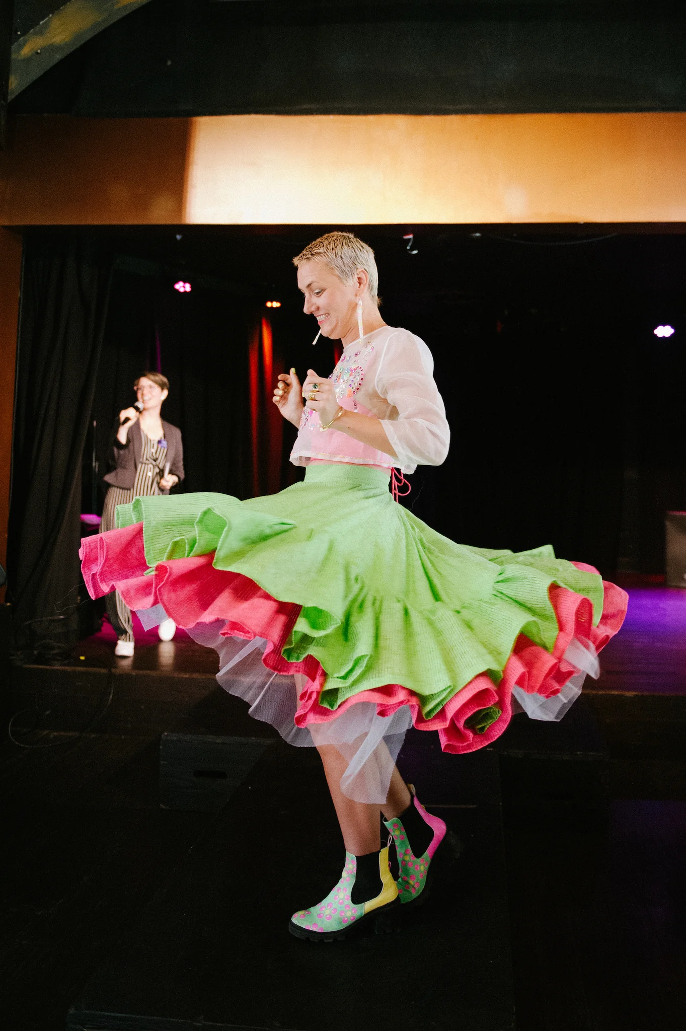 Handmade Pink and Green Twirly Skirt