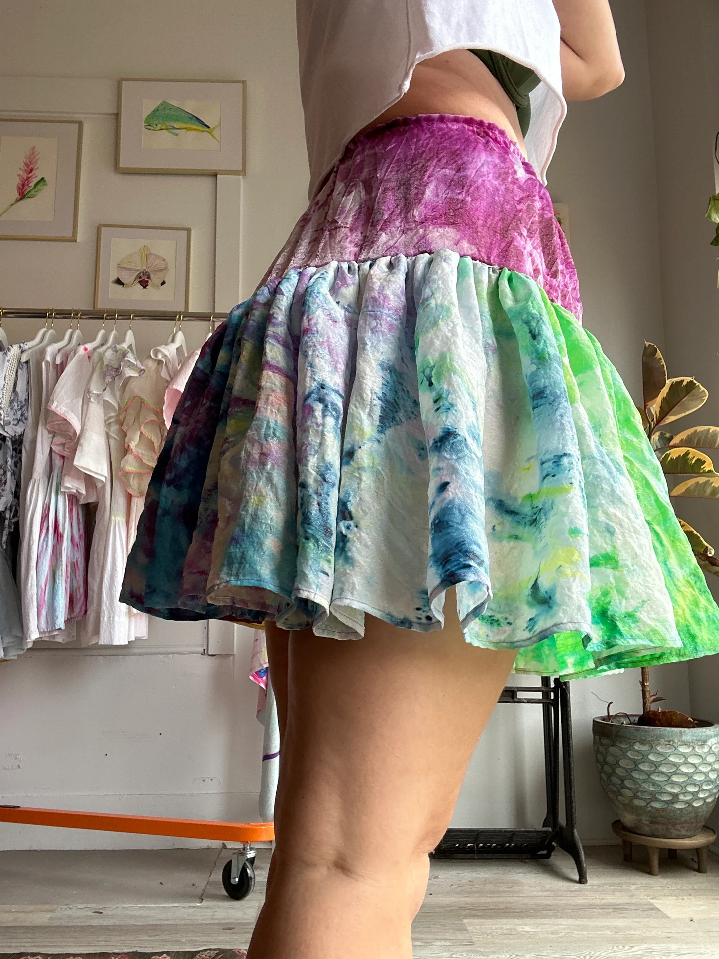 Tie-Dye Cupro Skirt