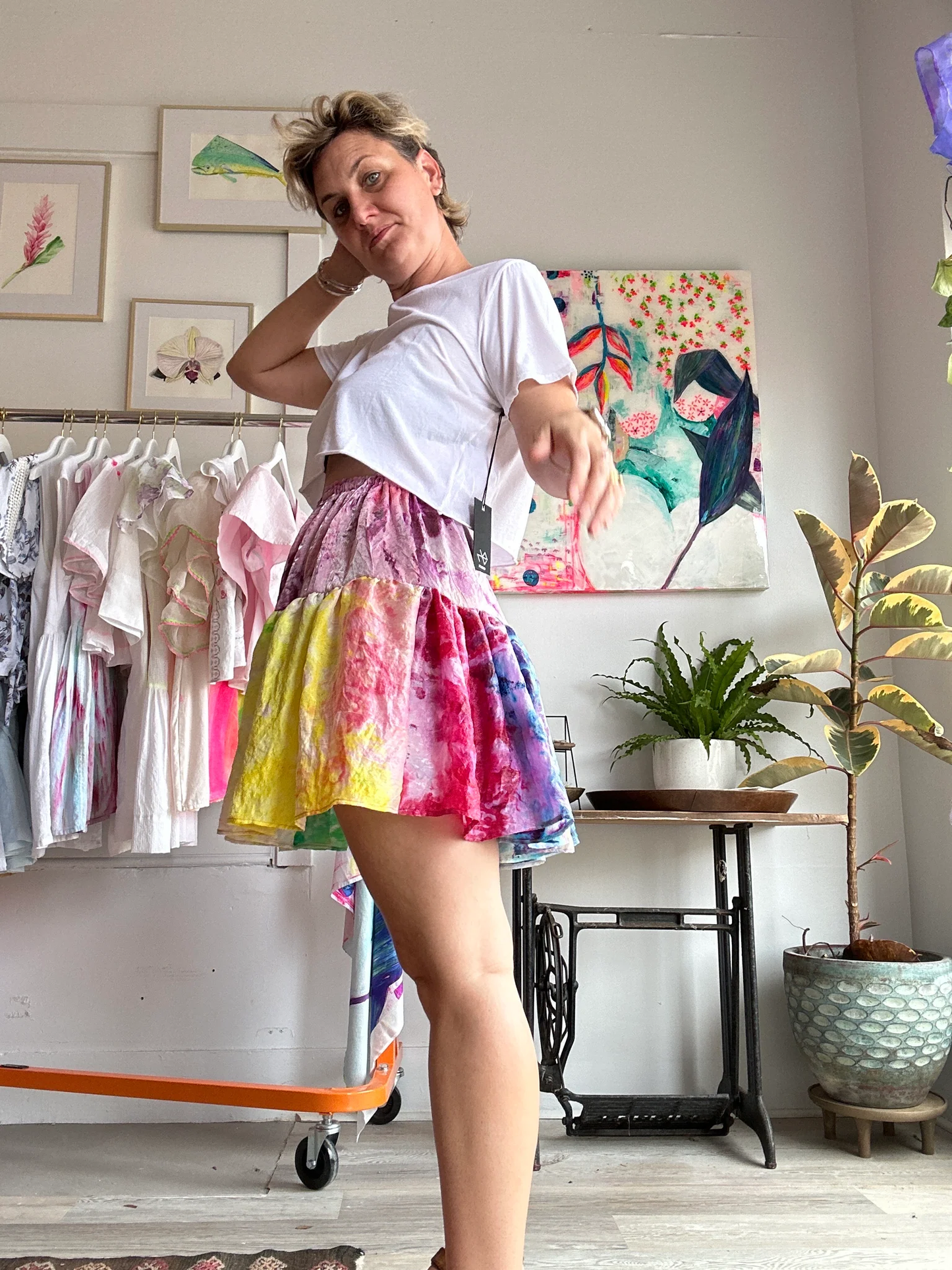Tie-Dye Cupro Skirt
