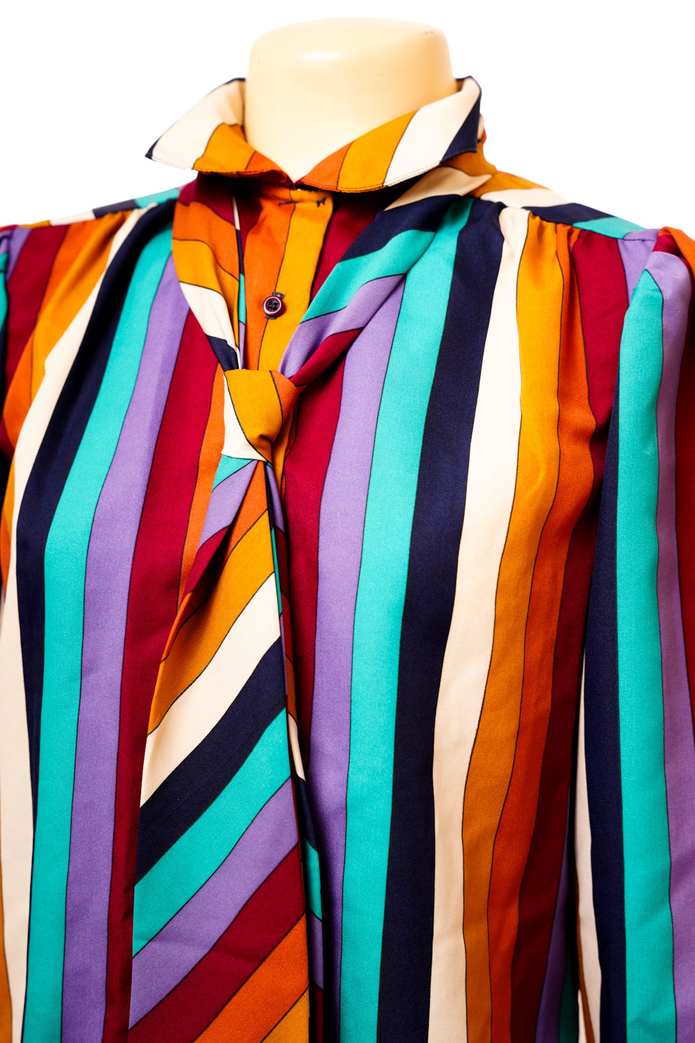1980s Alice Stuart Rainbow Button Up
