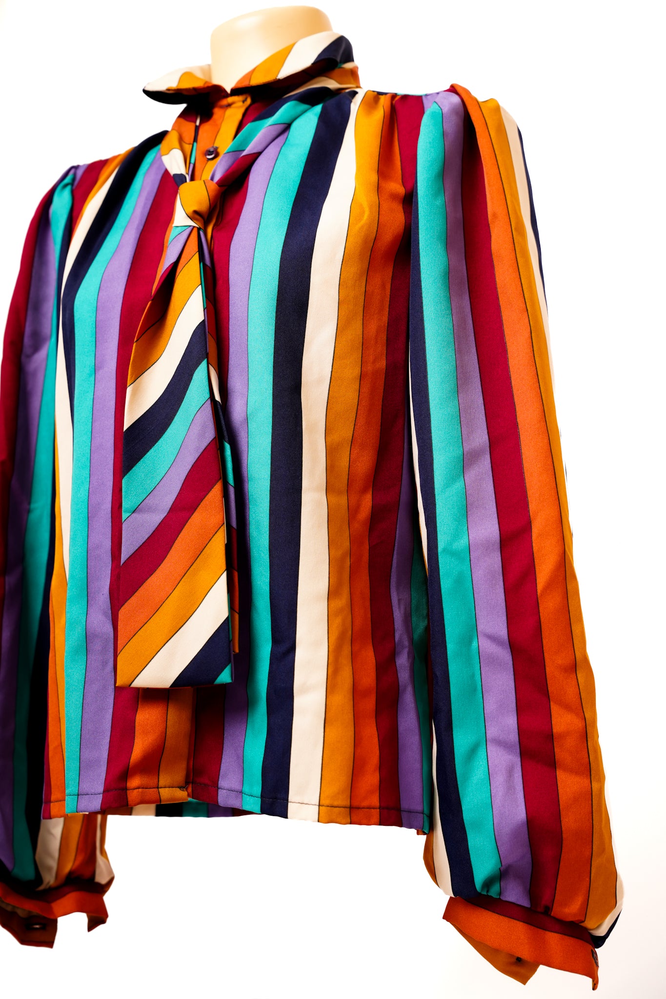 1980s Alice Stuart Rainbow Button Up