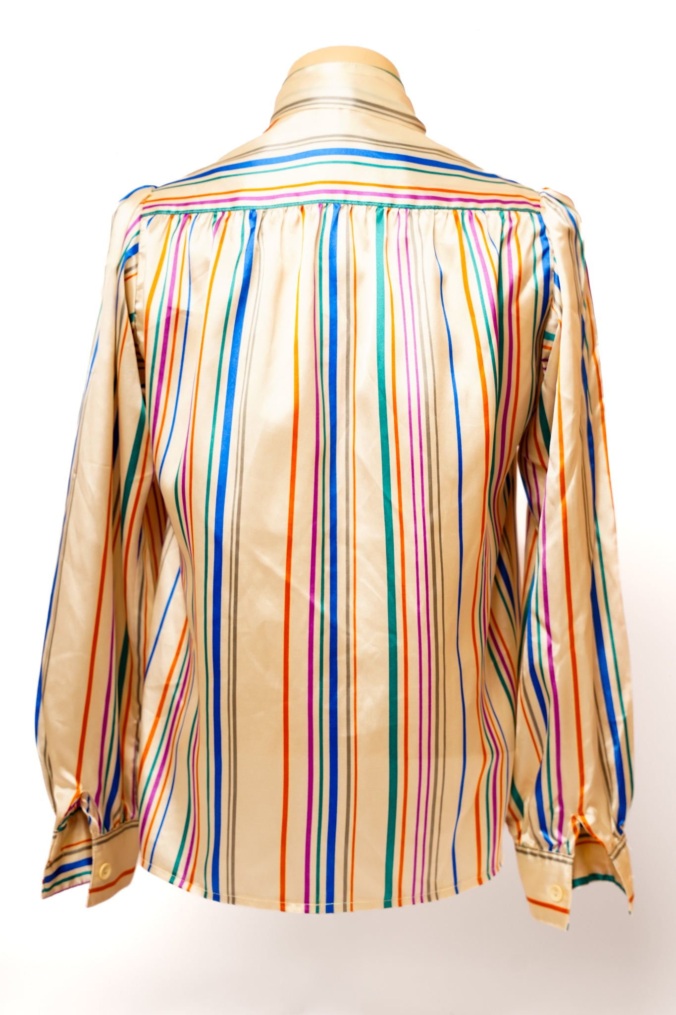 1980s Imagin Rainbow Striped Blouse