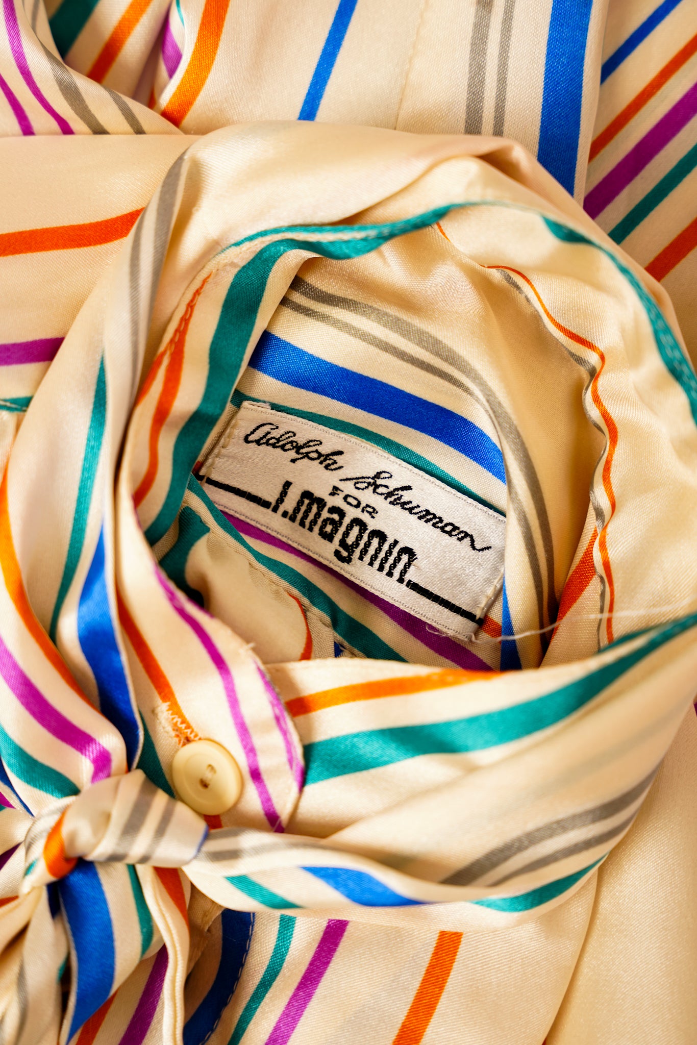 1980s Imagin Rainbow Striped Blouse