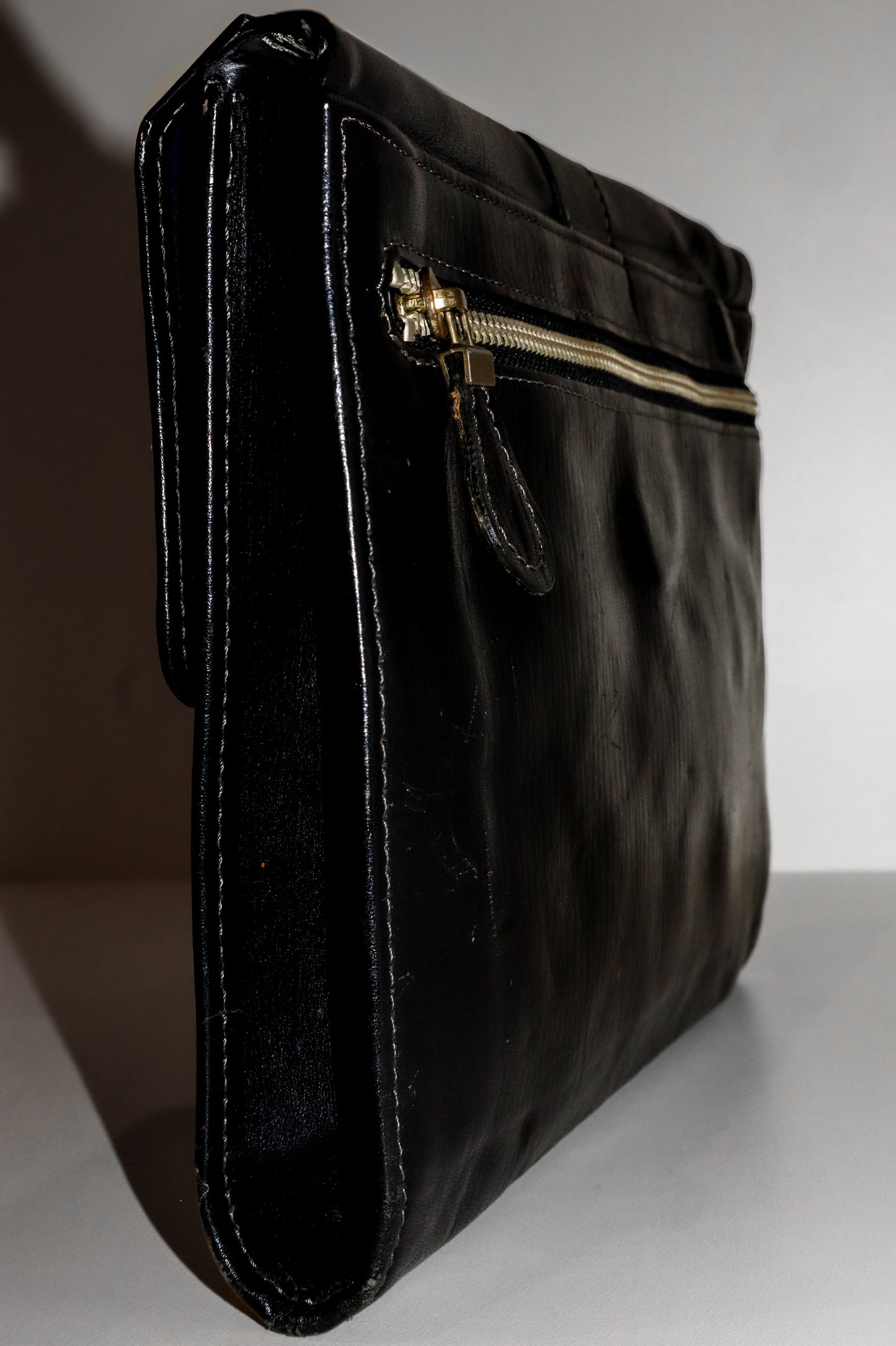 1990's Moschino Black Leather Clutch