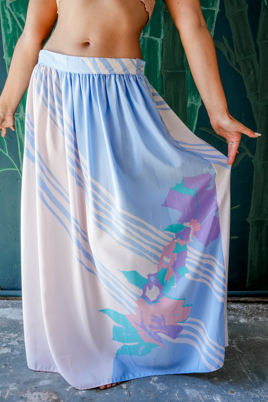 1960's Pastel Flower Print Skirt