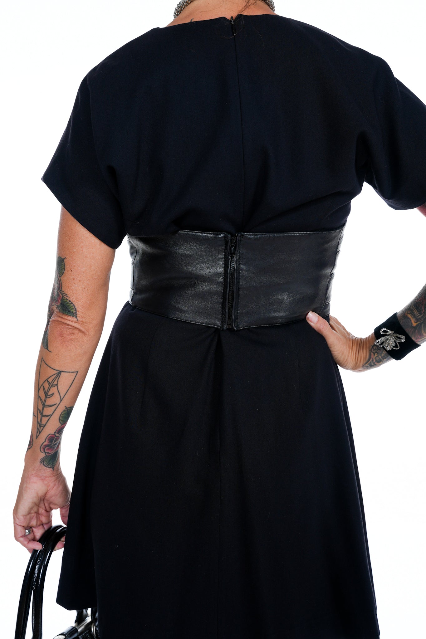 1990's Alexander McQueen Black Belted Dress