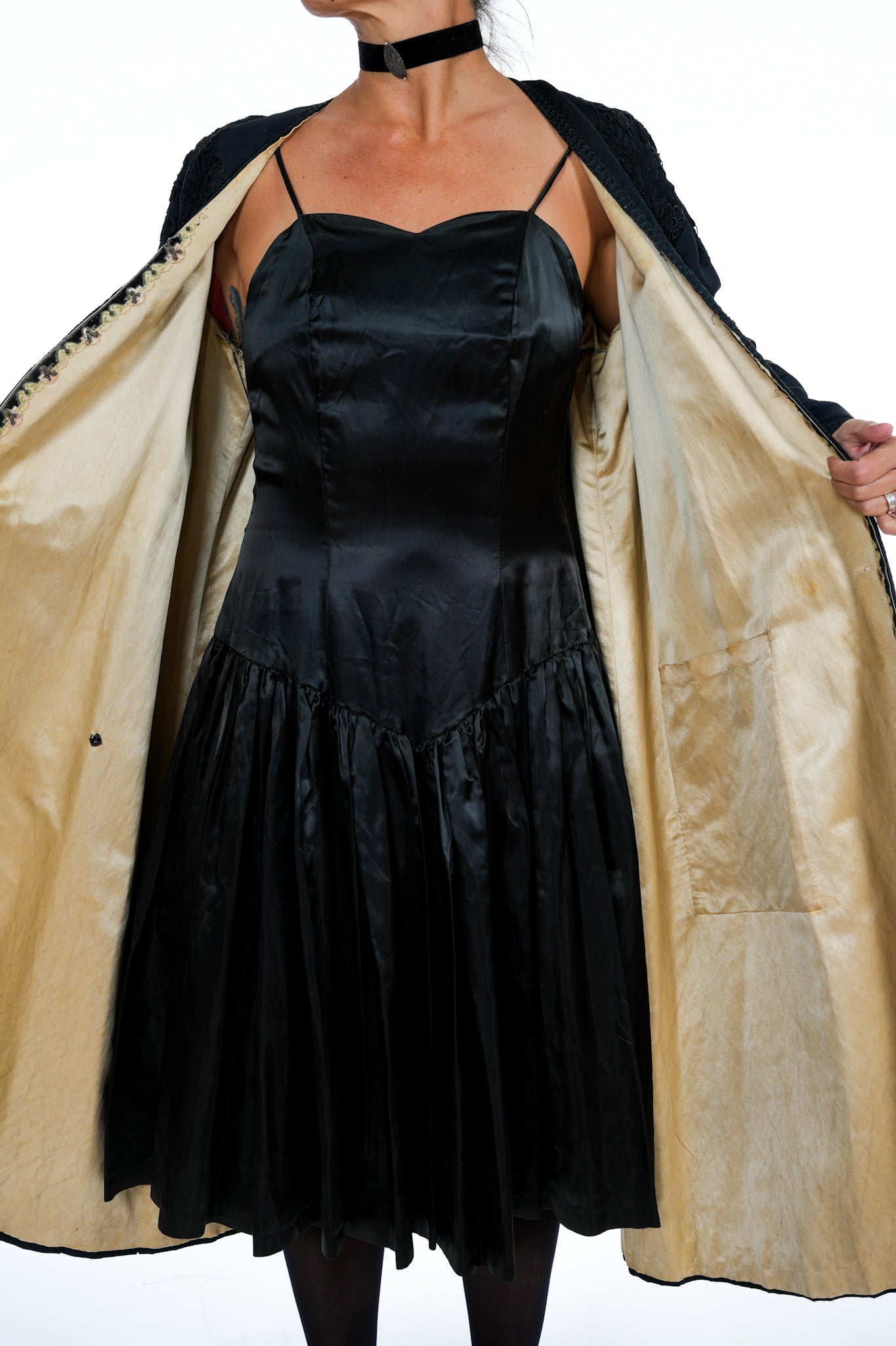 1930's Black Embroidered Kimono Jacket