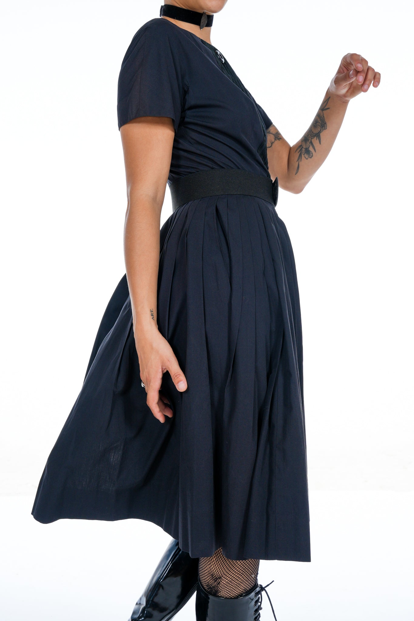 1950's Henry Lee Black Cotton Dress