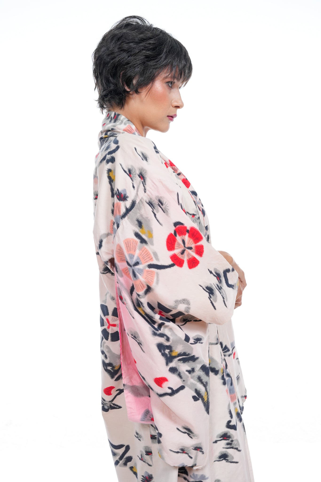 Vintage Baby Pink Cotton Japanese Kimono