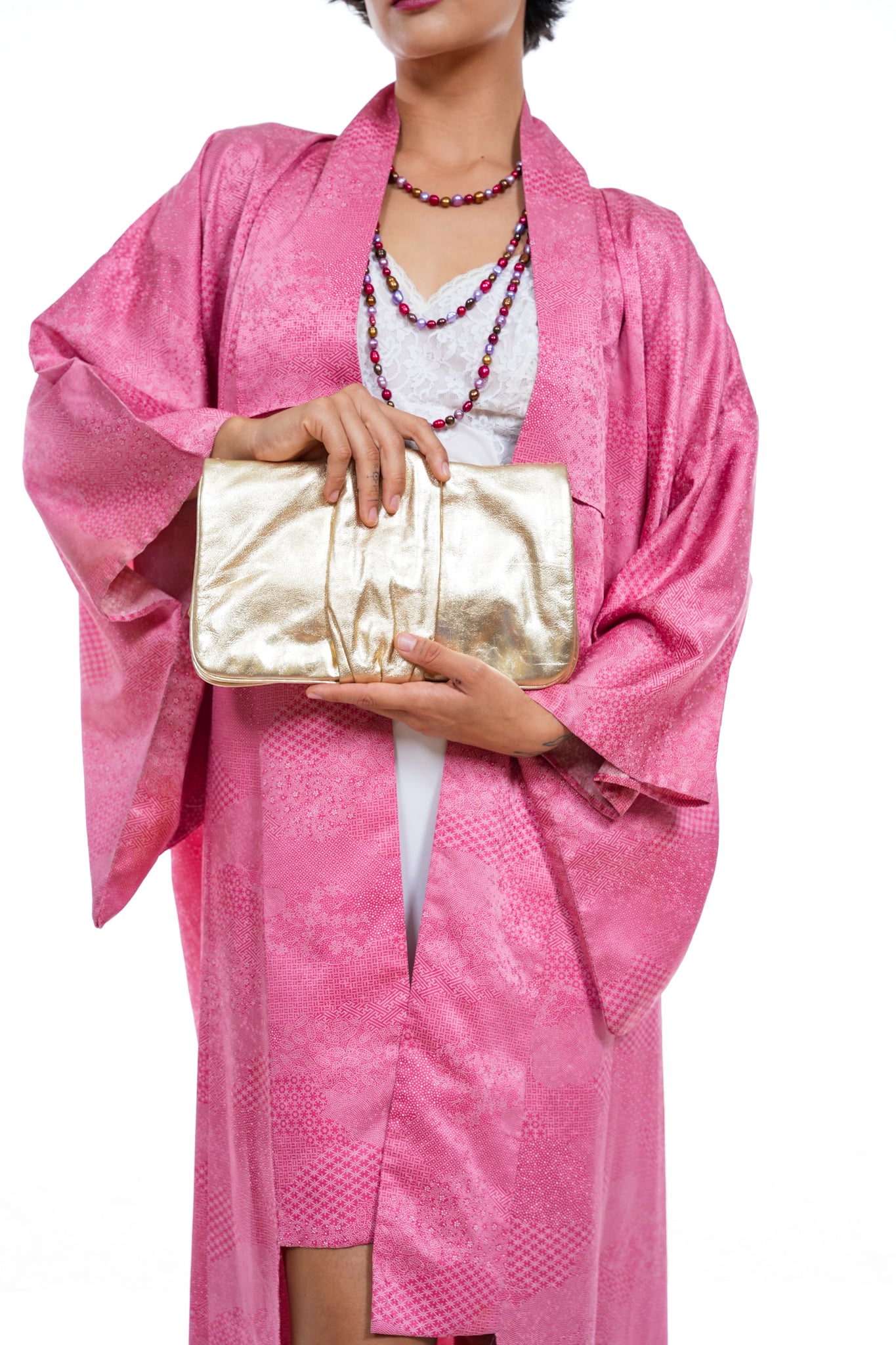 Vintage Gianni Bini Leather Gold Clutch