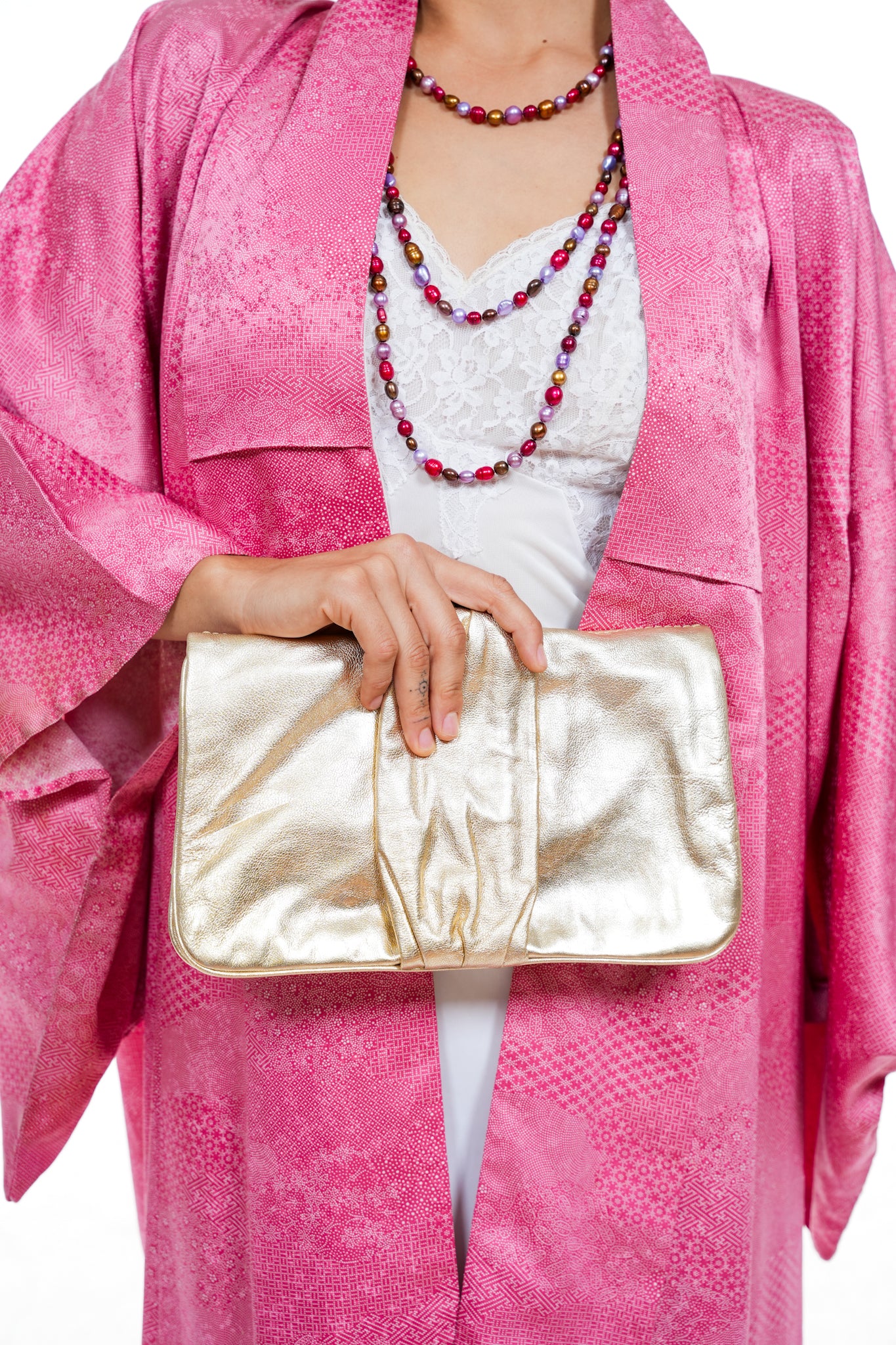 Vintage Gianni Bini Leather Gold Clutch