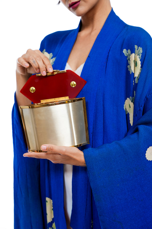 1970's Gold Lucite Handbag