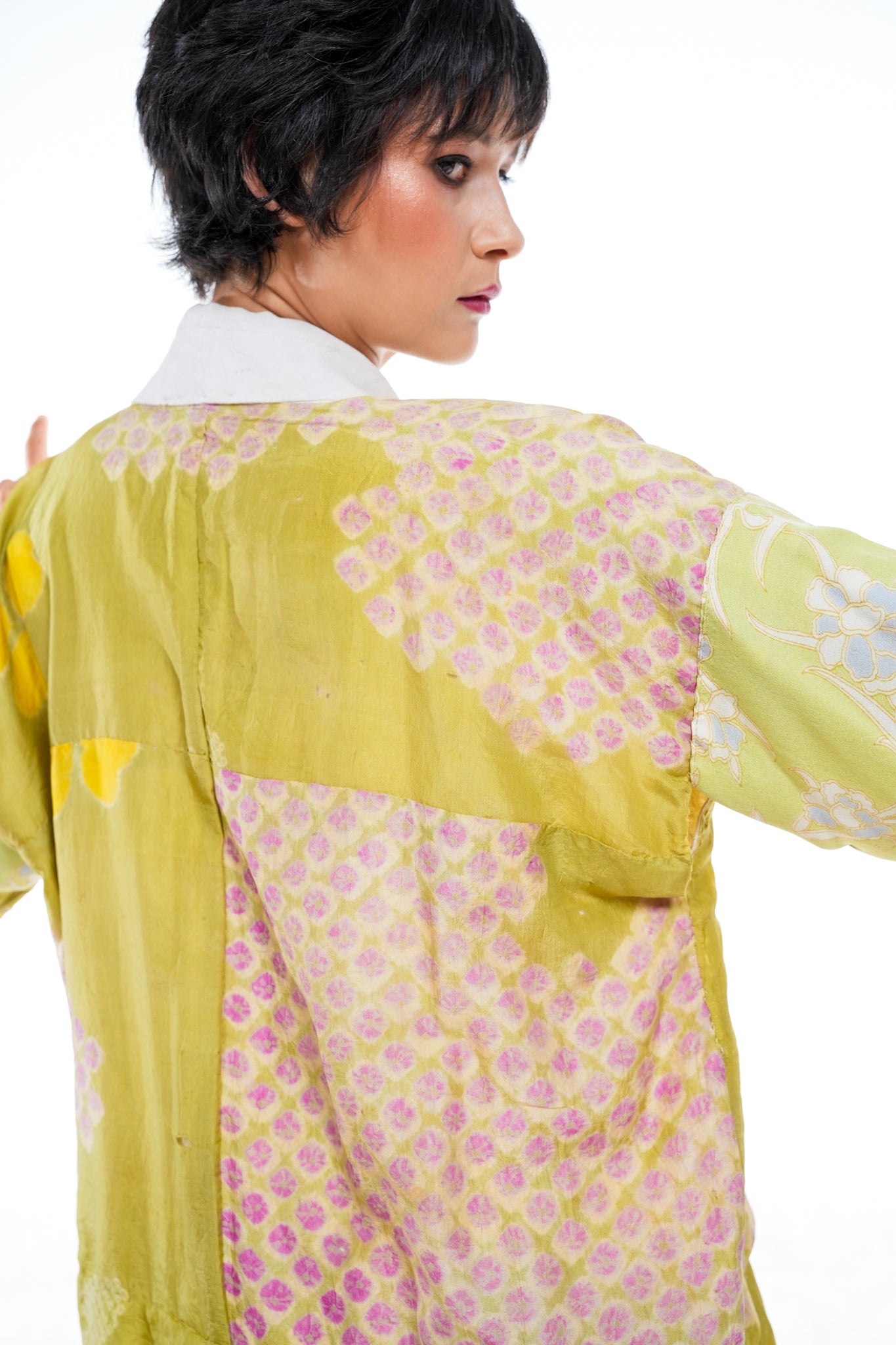 Vintage Handmade Silk & Cotton Kimono