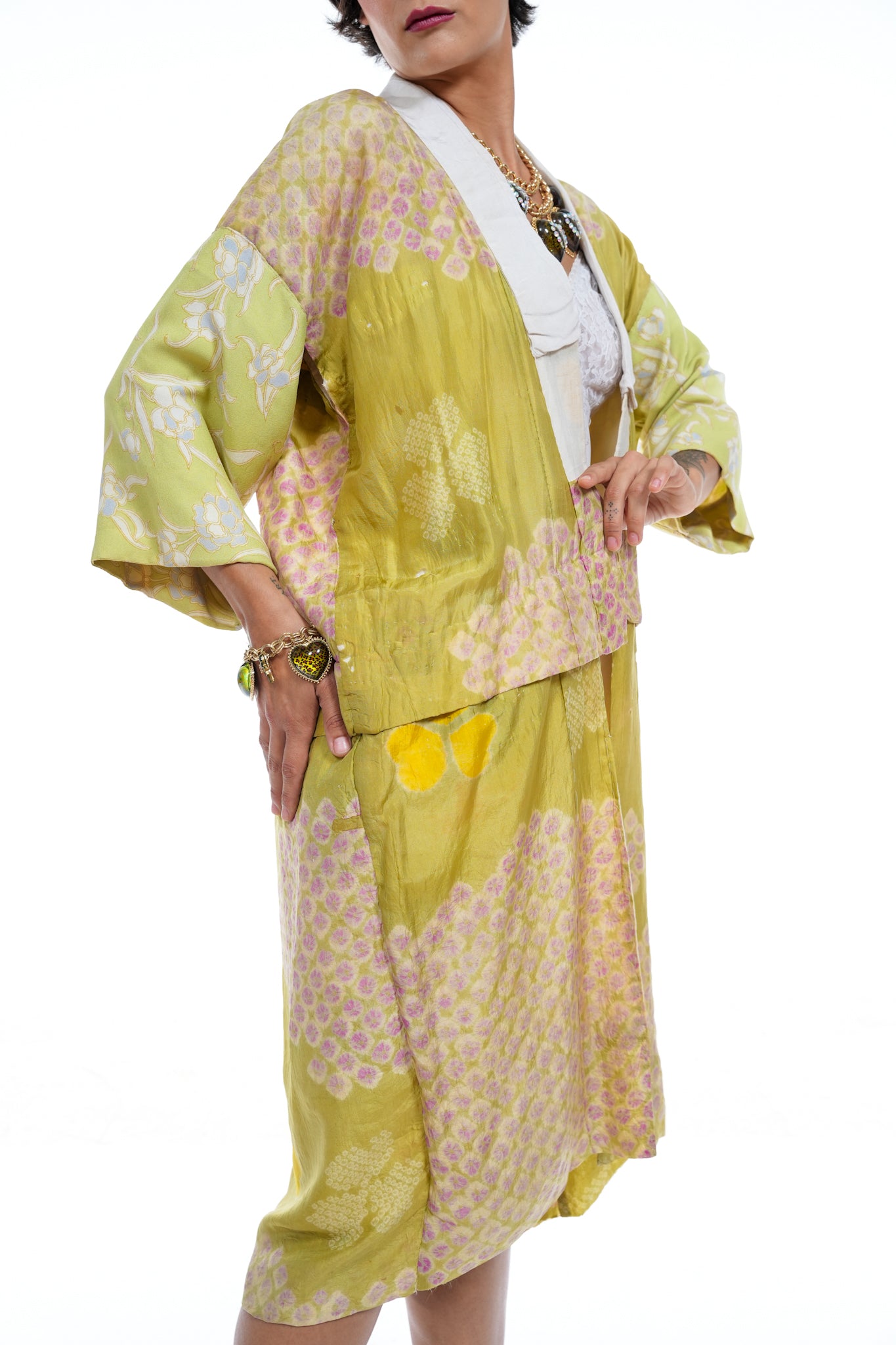 Vintage Handmade Silk & Cotton Kimono