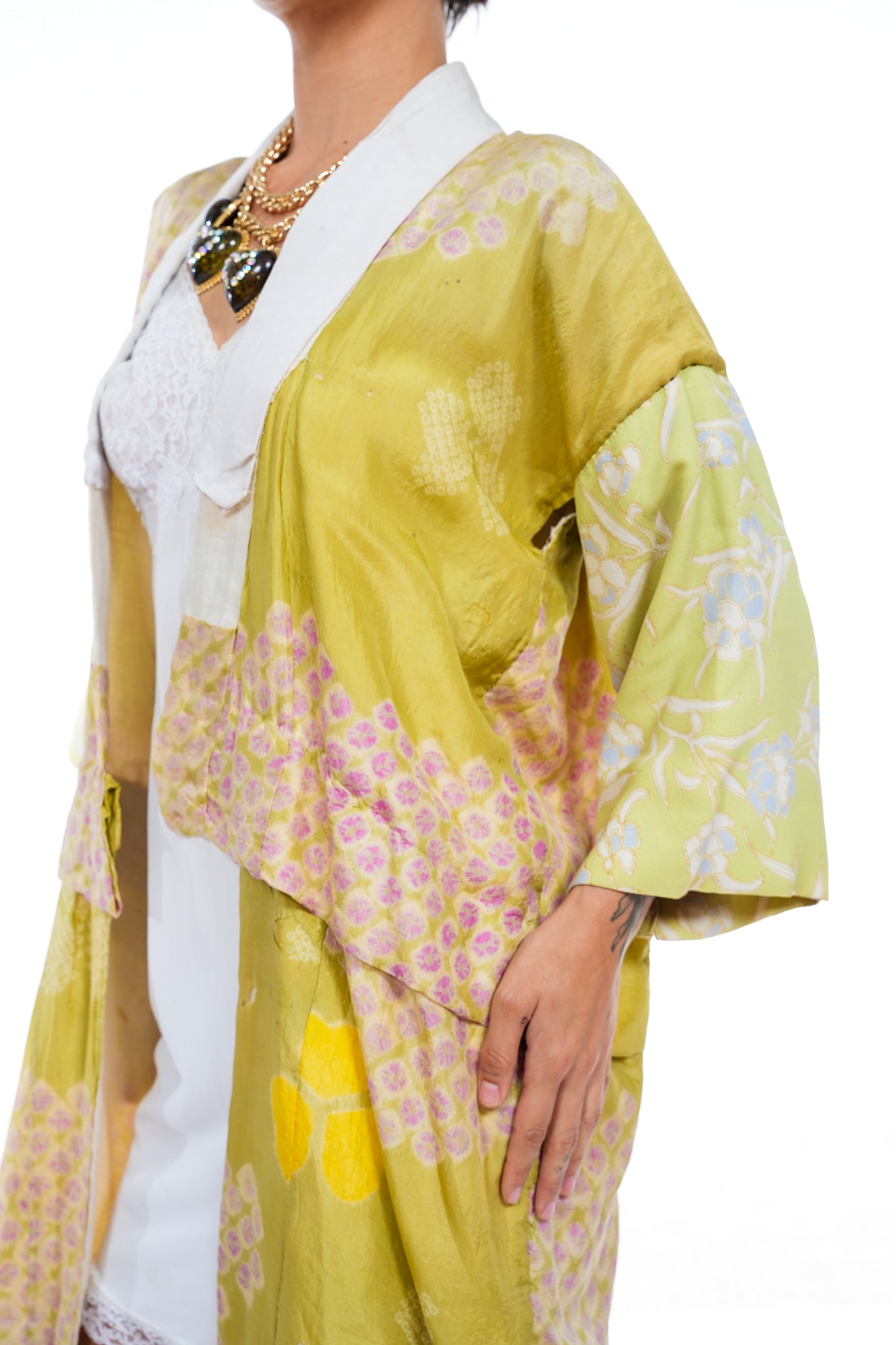 Vintage Handmade Silk & Cotton Kimono