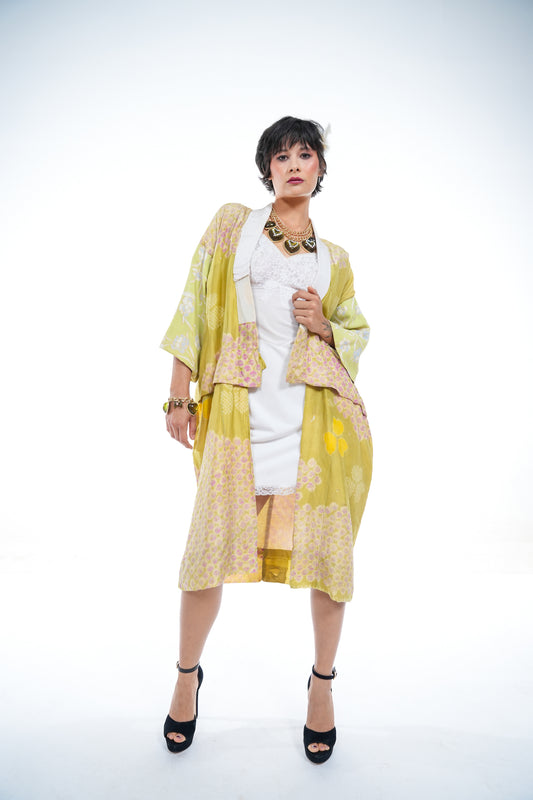 Vintage Handmade Silk & Cotton Kimono