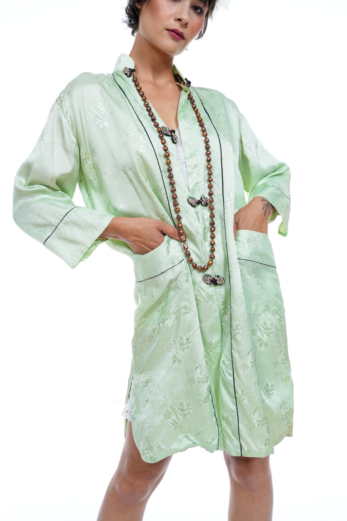 Vintage Silk Qipao Kimono