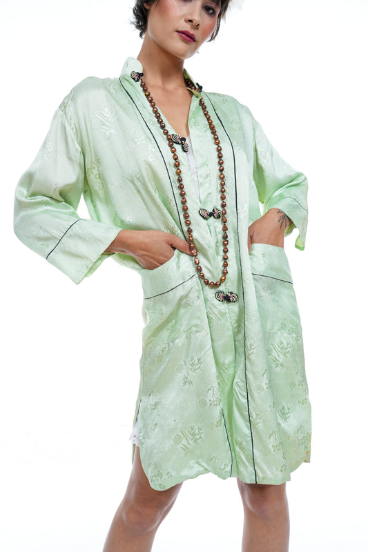 Vintage Silk Qipao Kimono