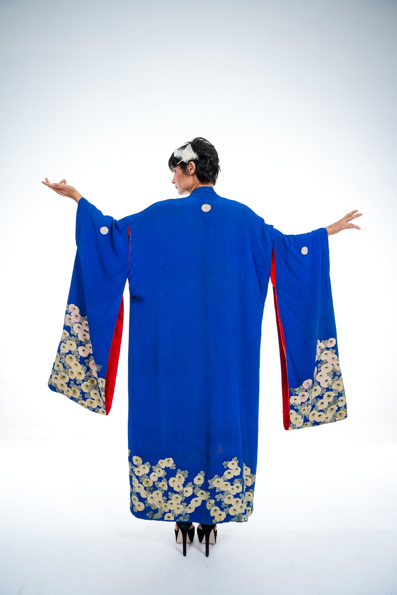 Vintage Japanese Silk Blue Kimono