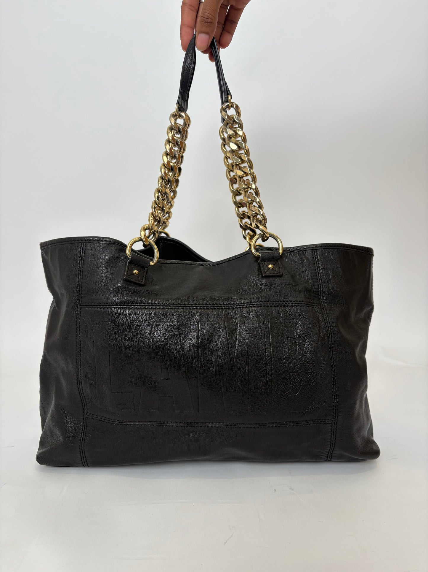 Y2K L.A.M.B Leather and Chain Tote Bag