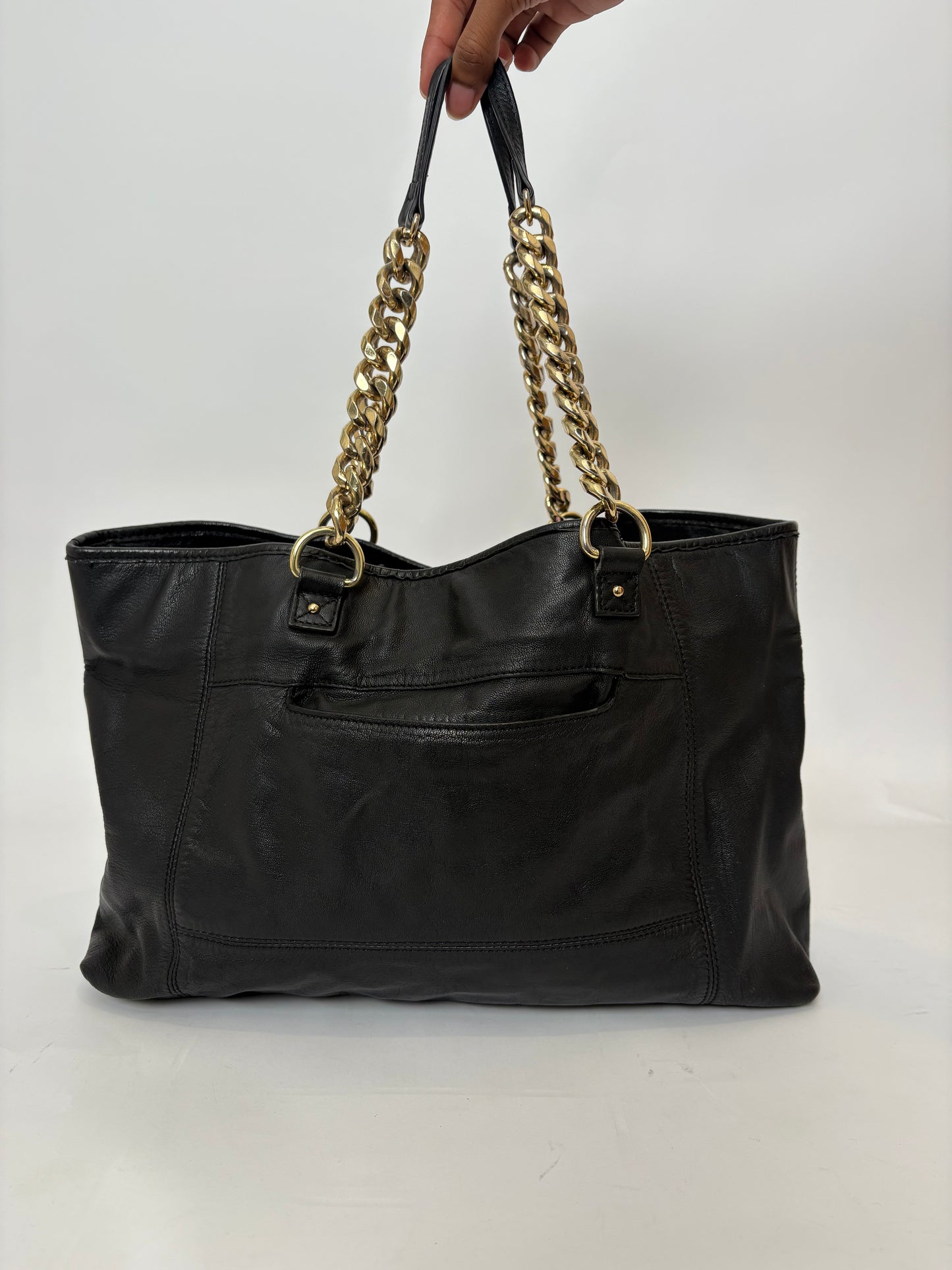 Y2K L.A.M.B Leather and Chain Tote Bag