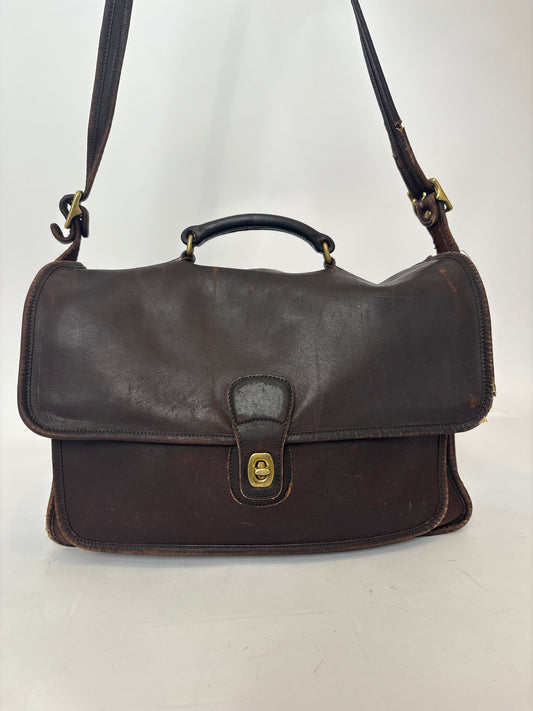 1980s Brown Coach Metropolitan Brief