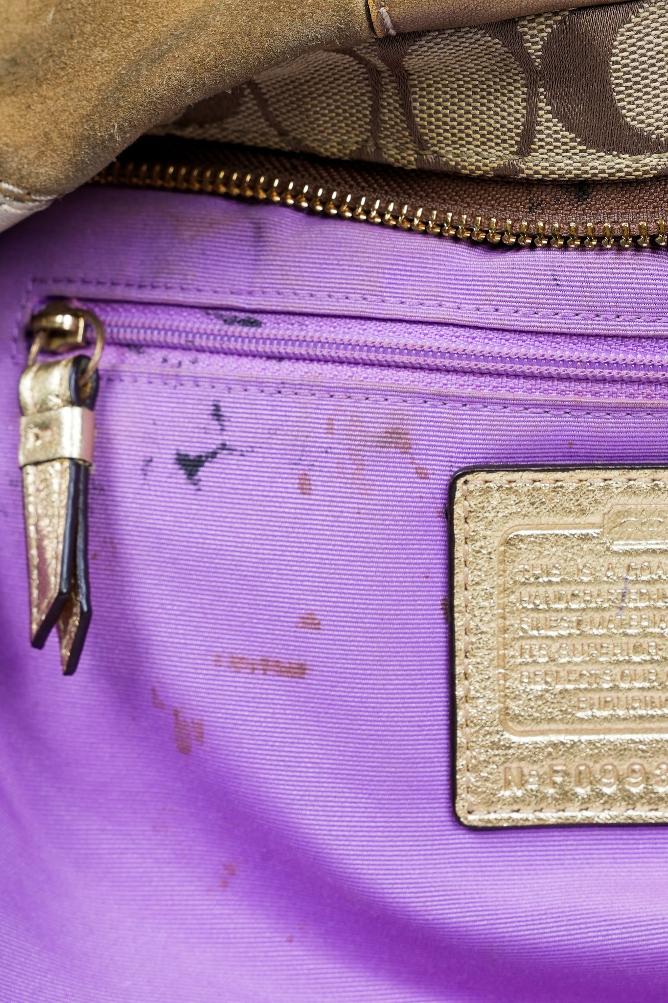 Coach Carly Gold Patchwork Shoulder Bag F14005