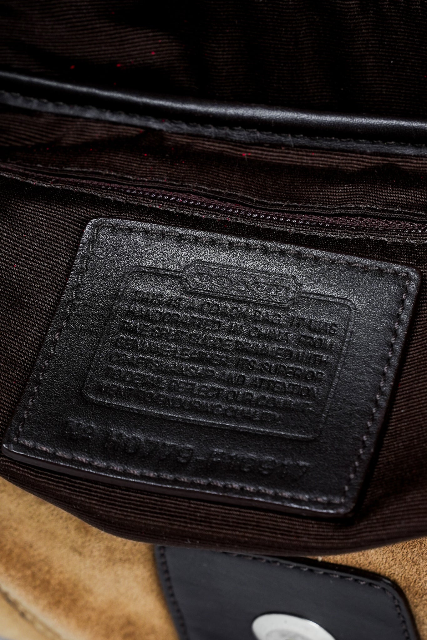 Coach F10917 Brown Soho Suede Flap Shoulder Bag