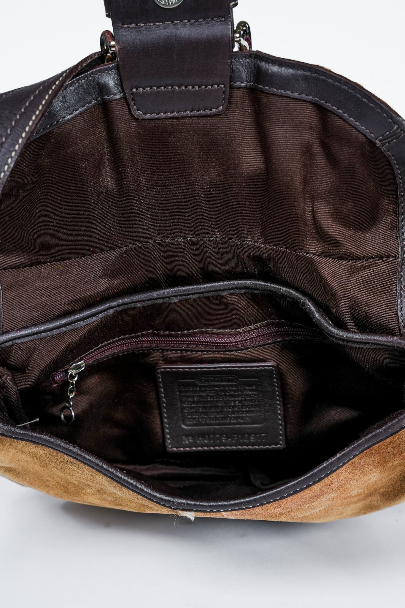 Coach F10917 Brown Soho Suede Flap Shoulder Bag