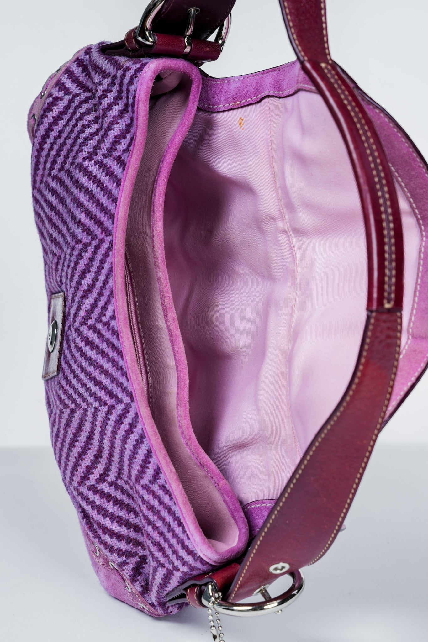 Vintage Y2K Coach Soho Signature Purple Tweed Handbag