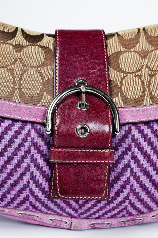 RARE Vintage Coach Tweed Soho Shoulder Bag