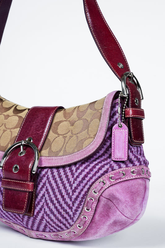 RARE Vintage Coach Tweed Soho Shoulder Bag