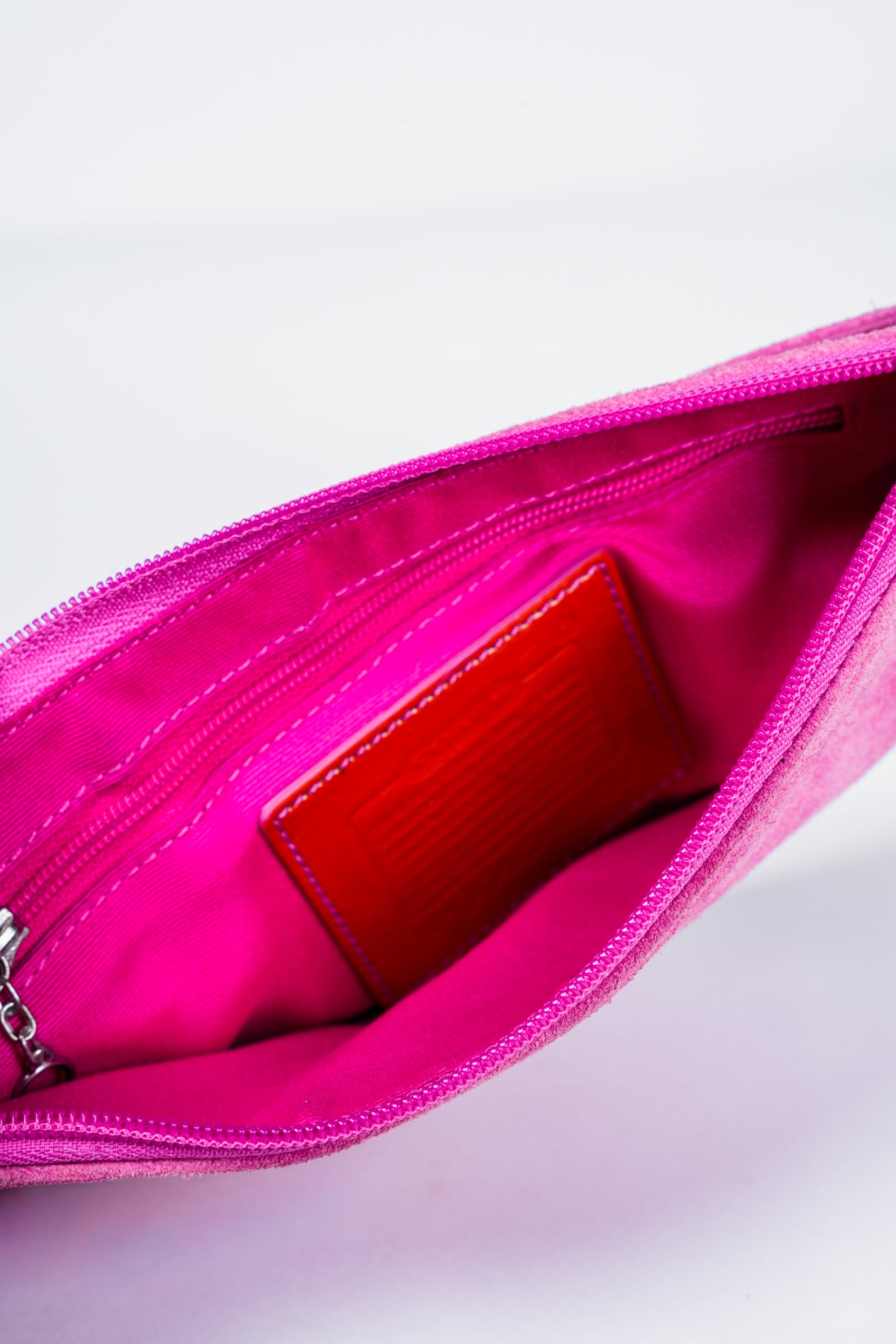 Vintage Coach 4282 Hamptons Pink Suede Wristlet Clutch Bag