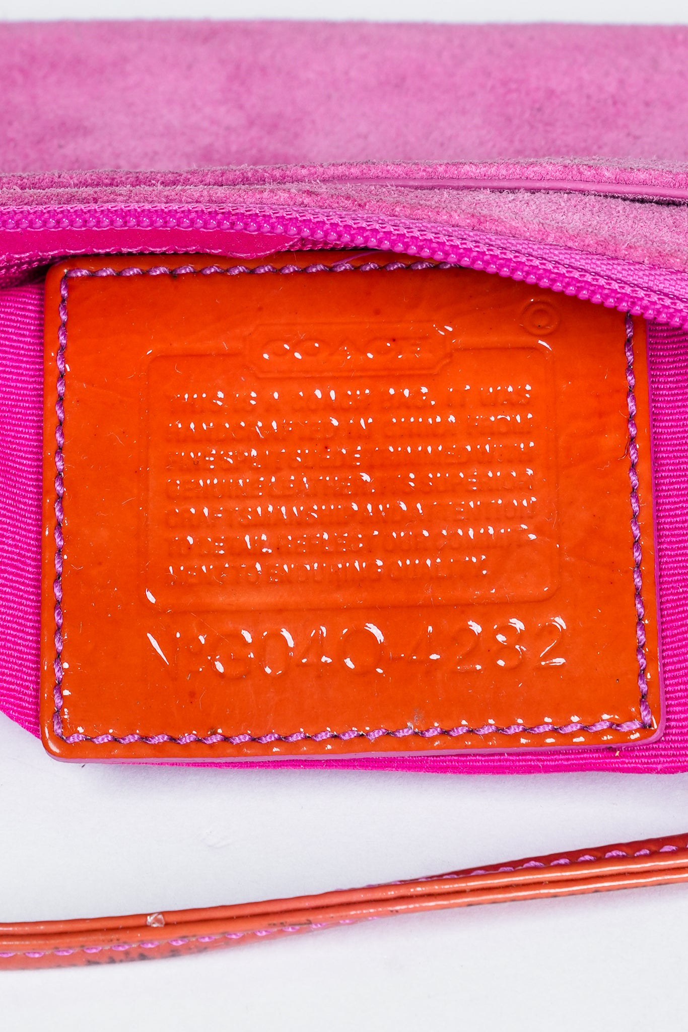 Vintage Coach 4282 Hamptons Pink Suede Wristlet Clutch Bag