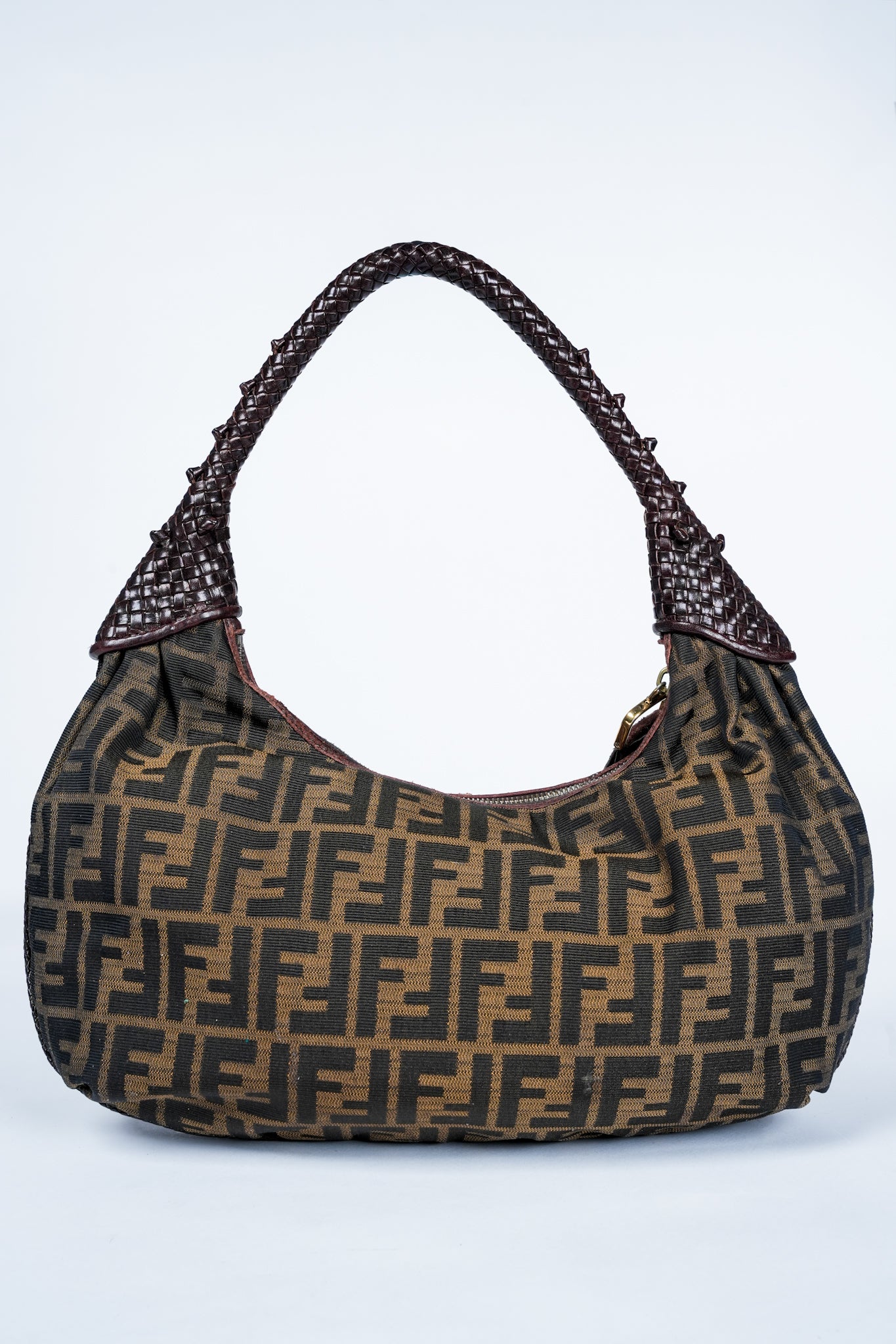 Vintage Y2K Fendi Zucca Spy Hobo Shoulder Bag
