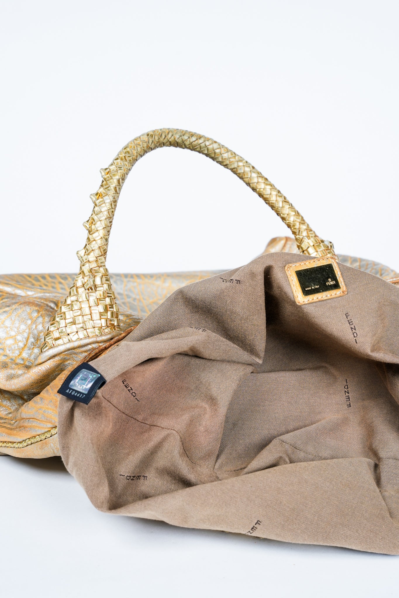 Vintage Y2K Metallic Gold Fendi Spy Bag