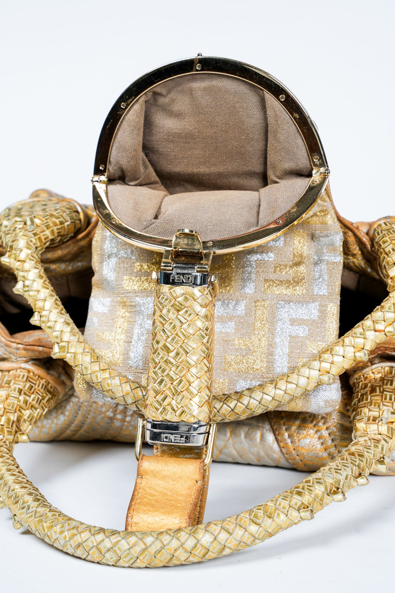Vintage Y2K Metallic Gold Fendi Spy Bag