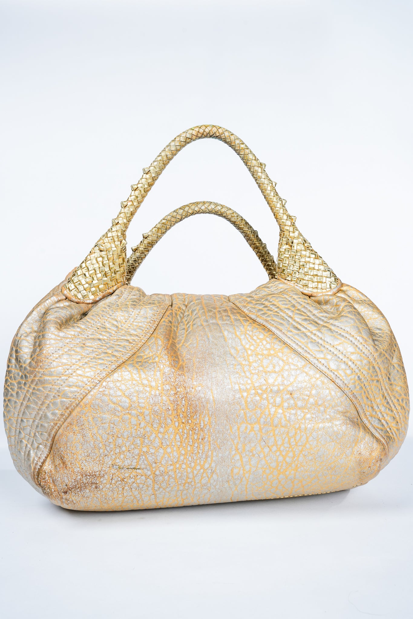 Vintage Y2K Metallic Gold Fendi Spy Bag