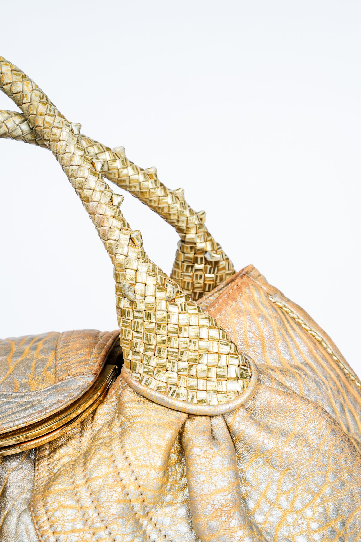 Vintage Y2K Metallic Gold Fendi Spy Bag