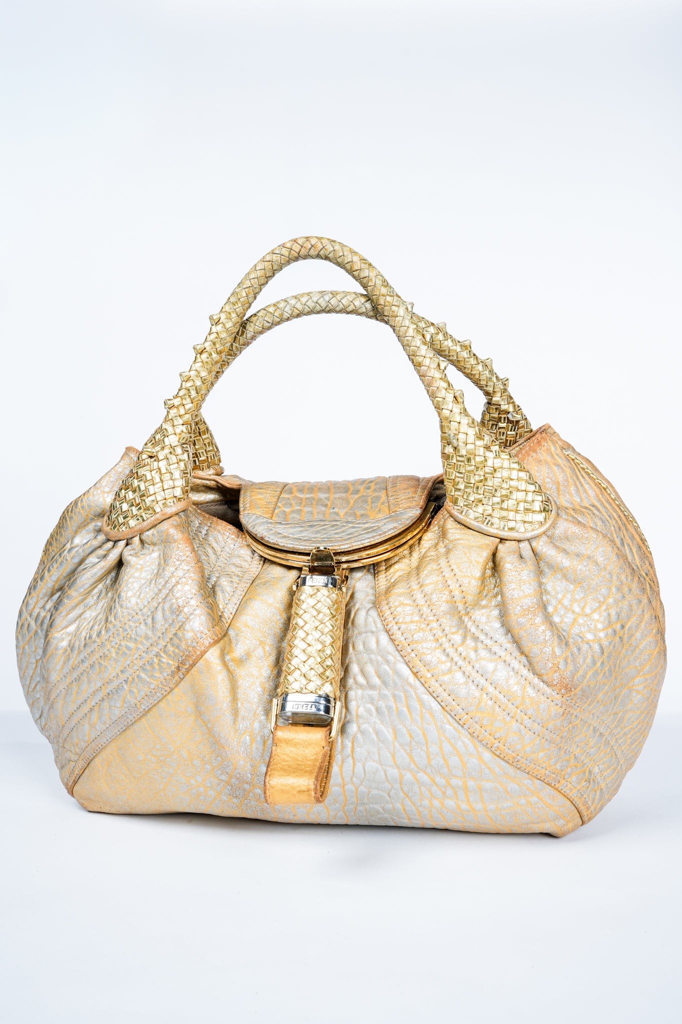 Vintage Y2K Metallic Gold Fendi Spy Bag