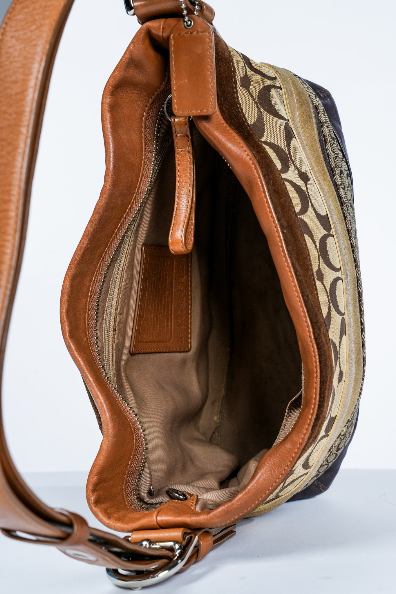 Coach Signature Patchwork Sufflette Hobo Bag