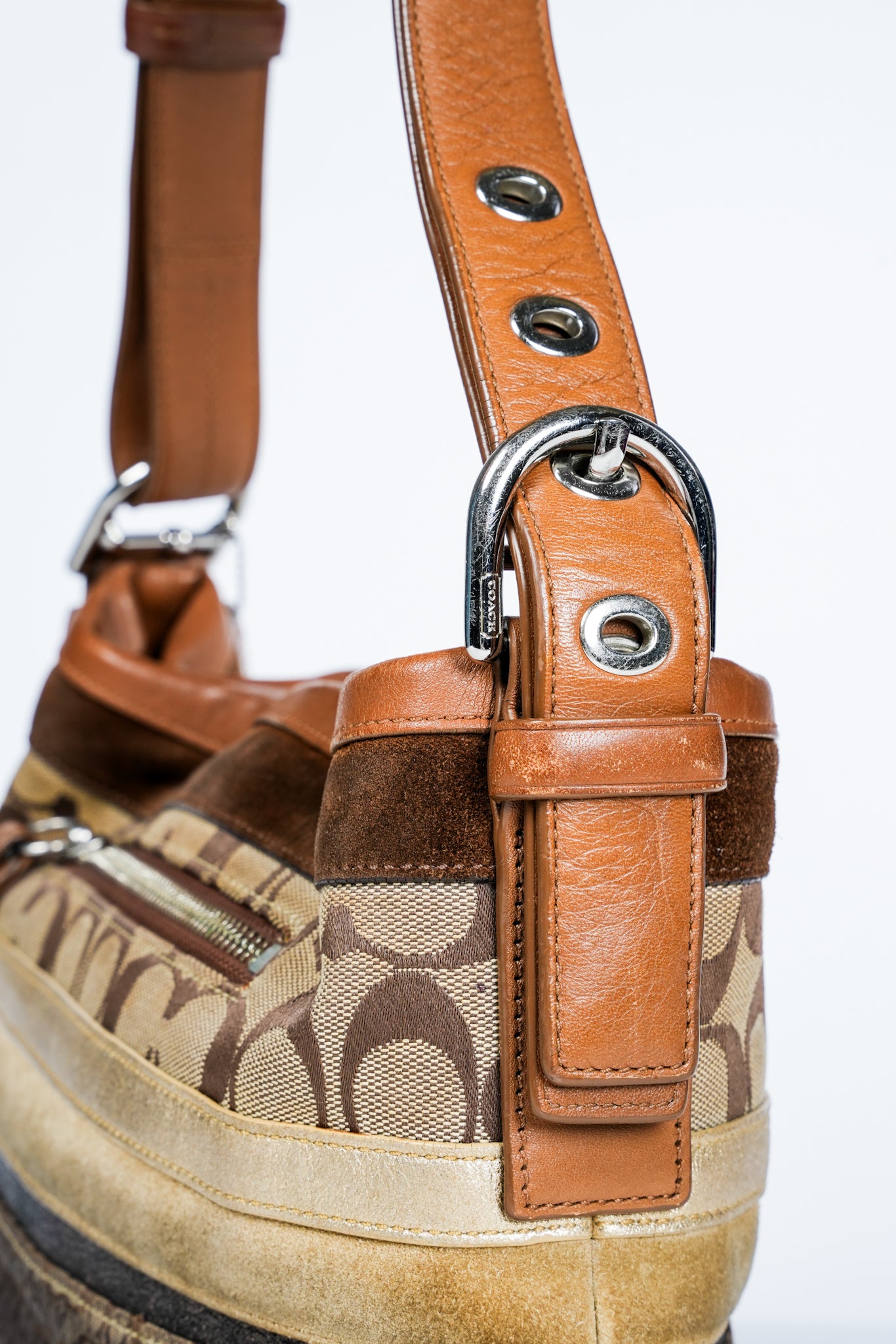 Coach Signature Patchwork Sufflette Hobo Bag