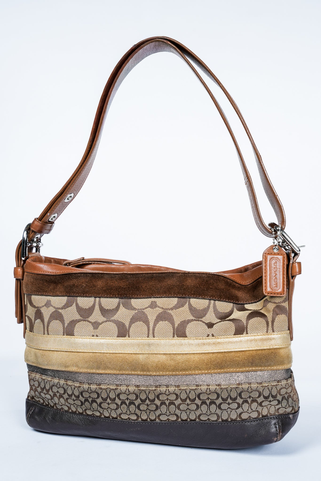 Coach Signature Patchwork Sufflette Hobo Bag