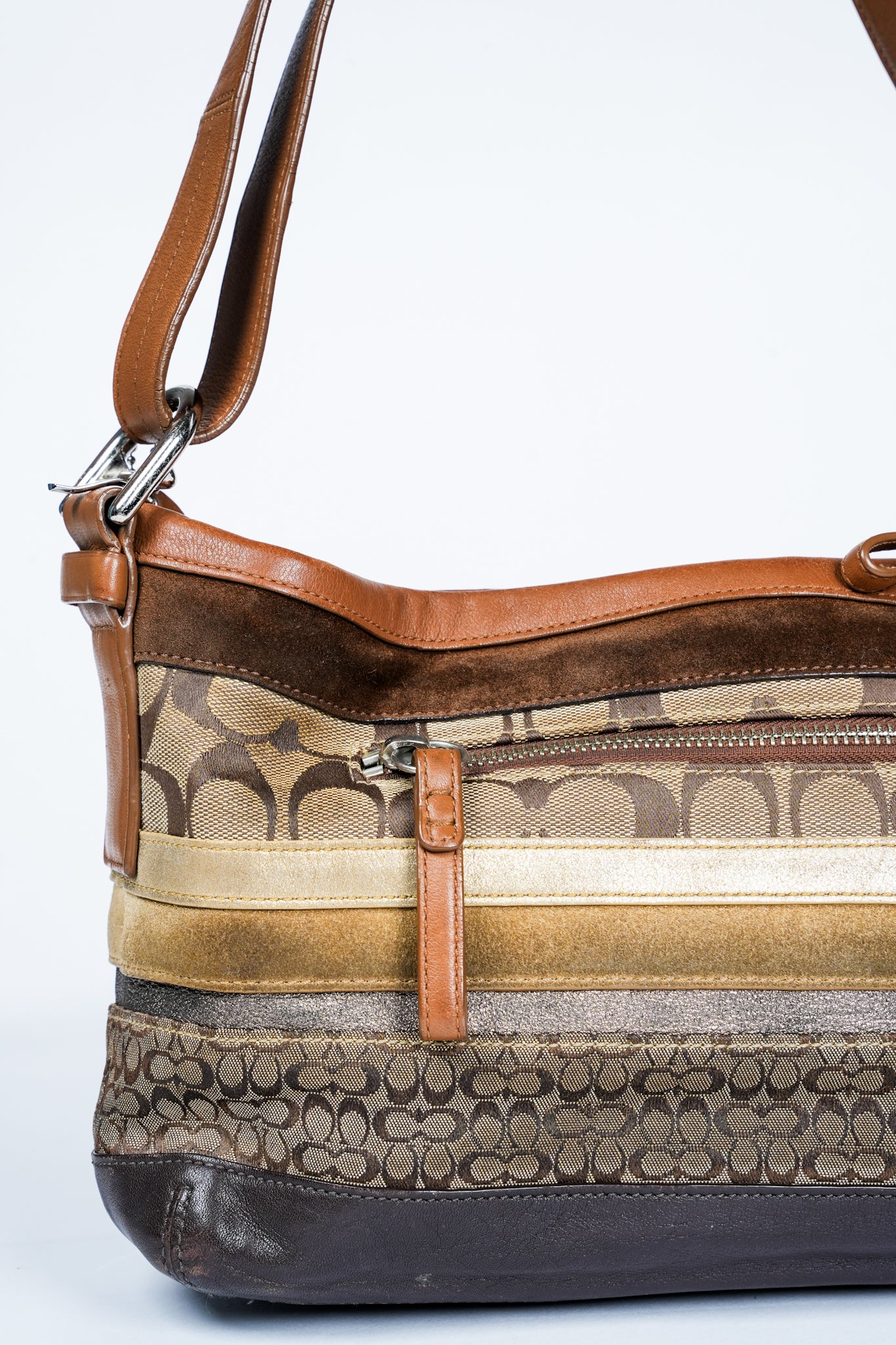 Coach Signature Patchwork Sufflette Hobo Bag