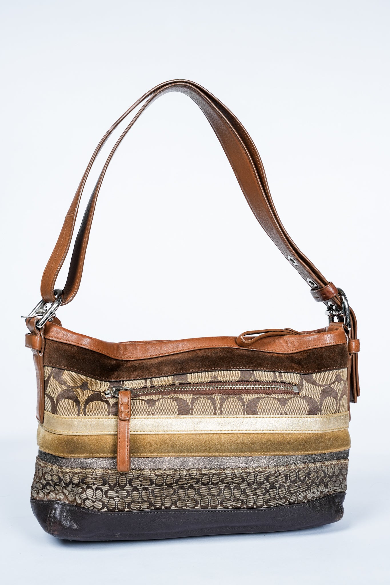 Coach Signature Patchwork Sufflette Hobo Bag