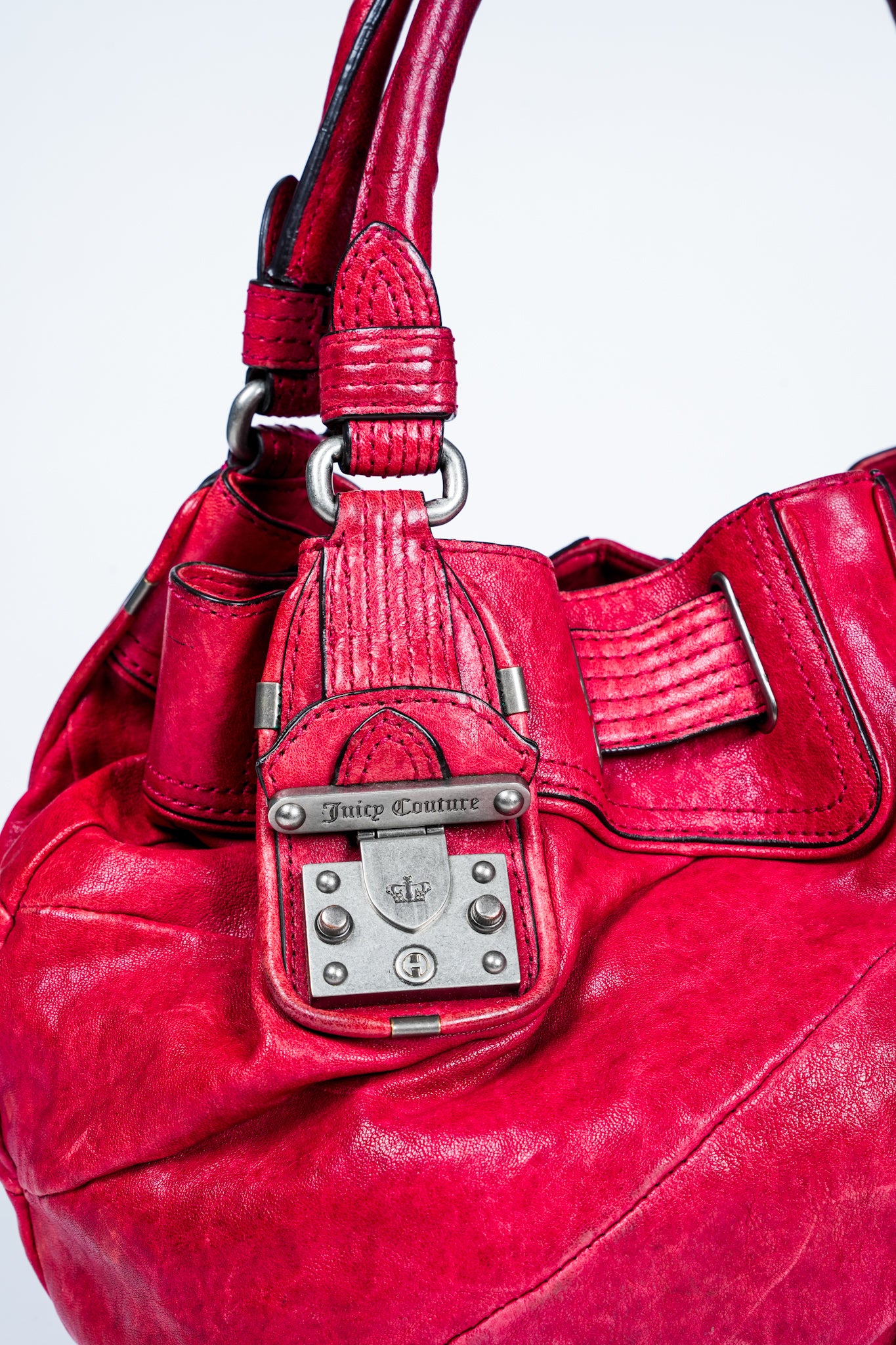 Y2K Juicy Couture Red Leather Satchel Bag