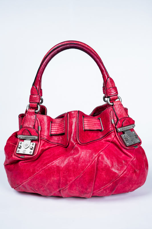 Y2K Juicy Couture Red Leather Satchel Bag